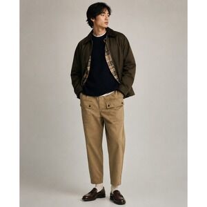 Barbour Maison Kitsune Cargo‎ Trousers Trench Tan Khaki Pants Ankle NWT 42x32